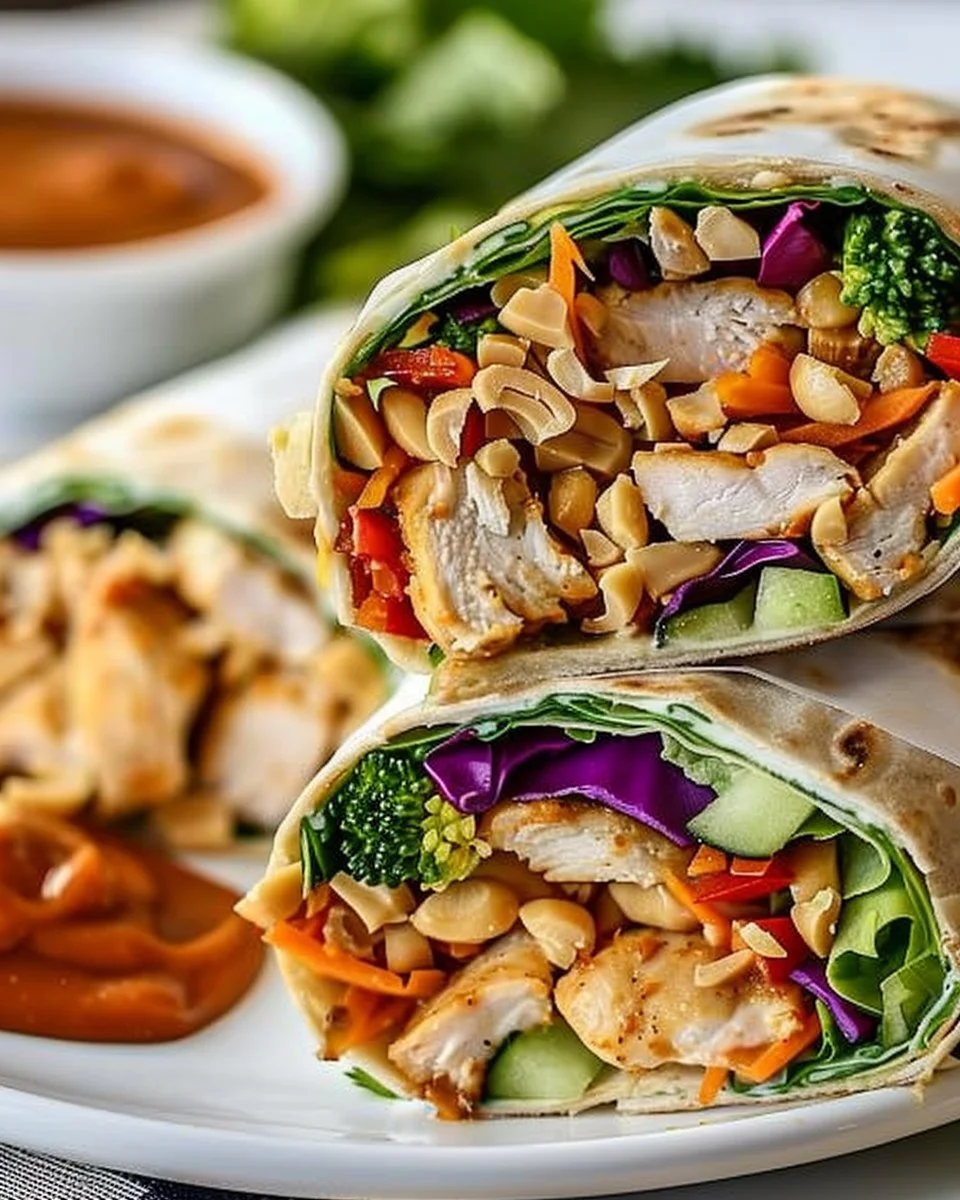 Thai Peanut Chicken Wraps