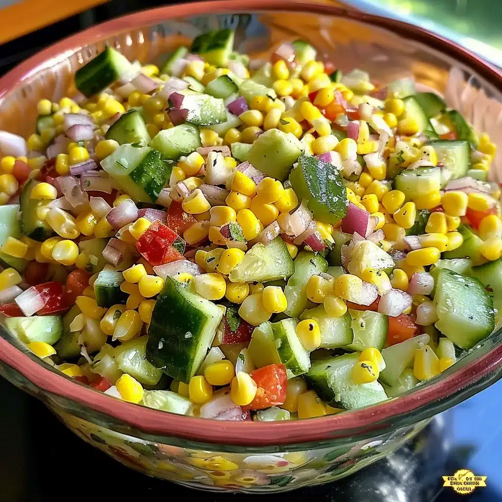 Corn & Cucumber Picnic Salad Recipe for Potluck